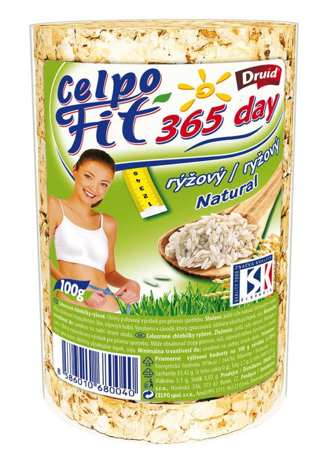 ryža, polystyténové chlebíčky, vláknina